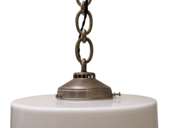 Art Deco Pendant Lamp with Original Milk Glass Shade, 1930s